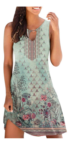 Vestido Casual Holgado De Verano Con Estampado Floral, Talla