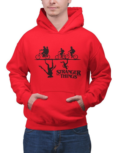 Poleron Stranger Things Serie Canguro Algodon Estampado