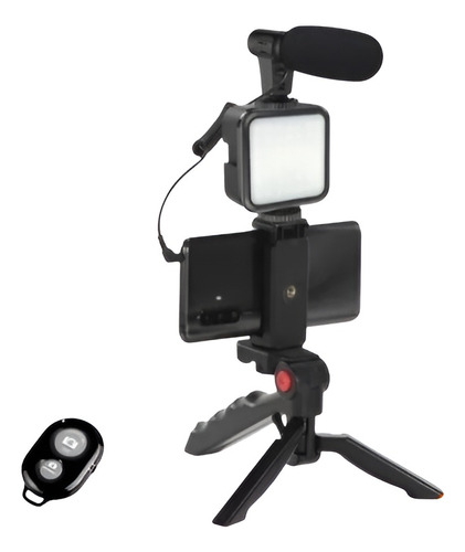 Kit Vlogger Móvil Con Soporte Estabiliz, Luz Led Y Microfono