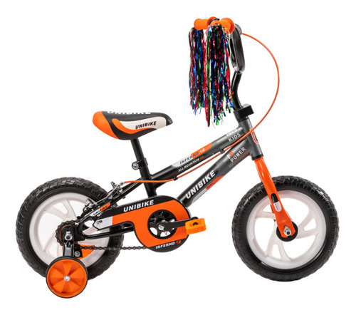 Bicicleta Para Niños Rodada 12 Naranja Con Ruedas De 