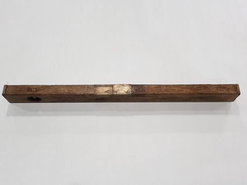 Imagen 2 de 8 de Antiguo Nivel Madera Y Bronce Con Protector Mag 59877