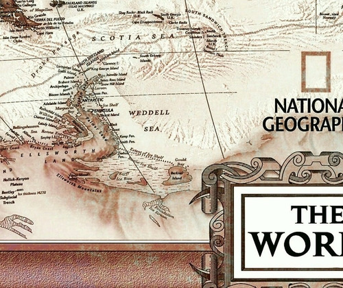 Mapa Mundi Hd Atual Tipo Vintage 65x100cm Para Decorar Casa