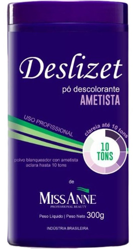 Po Descolorante Miss Anne Deslizet Ametista 300g Tom 10 tons