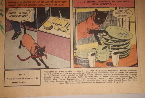 Comic Tesoros De Walt Disney N°7/año:1967/zigzag/un Gato Del (Usado)