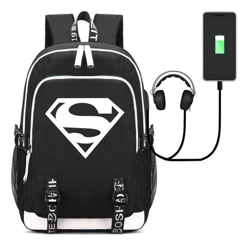 Mochilas De Moda De Superhéroes Con Puerto De Carga Usb