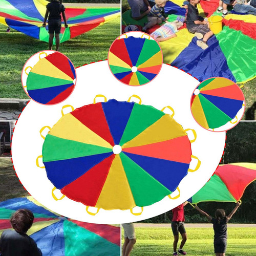Juega En Paracaídas Rainbow Parachute Ligero, Plegable, Con
