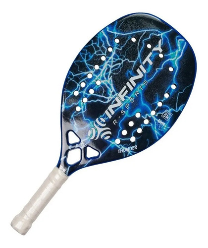 Raquete TĂȘnis Praia 100% Carbono 3k Faces Black Eva Azul