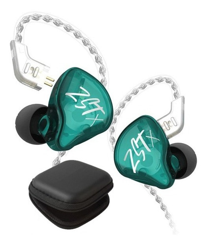 Imagen 1 de 9 de Kz Zst X Audifonos Pro Con Micro + Estuche In Ear Verde