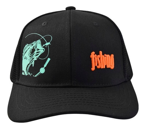 Gorra Wallis Fishing Negra C/ajustador Snapback Algodón