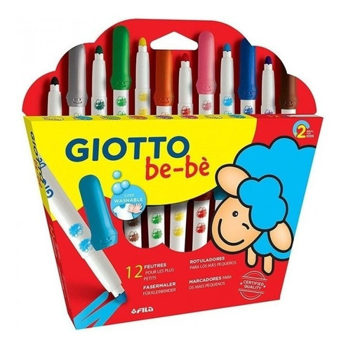 Marcadores Lavable Giotto Bebe Estuche X 12 Colores