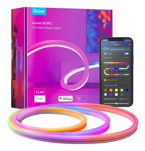 Lámpara Con Forma De Cuerda De Neón, 10 M, Rgb, Con Sincroni