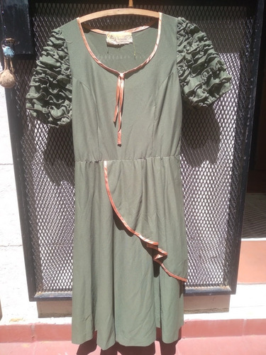 Vestido De Fiesta Retro Verde Musgo