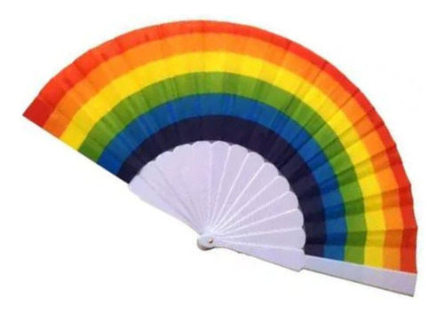 Abanico Comunidad Lgbt Madera Tela Color Liso Extendido