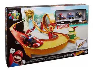 Hot Wheels Mario Kart Pista De Juguete Carrera En La Selva Color Café