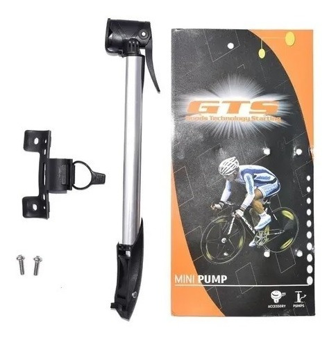 Bomba De Ar Gts Mini Pump Em Alumínio Mtb E Speed P/ 2 Bicos