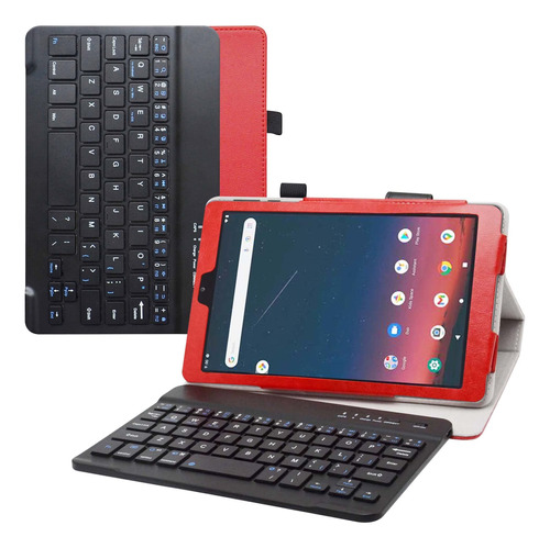 Funda Con Teclado Marca Liu Shan / Para Onn 8  / Red