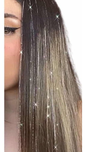 Extensiones De Cabello Con Purpurina Brillante