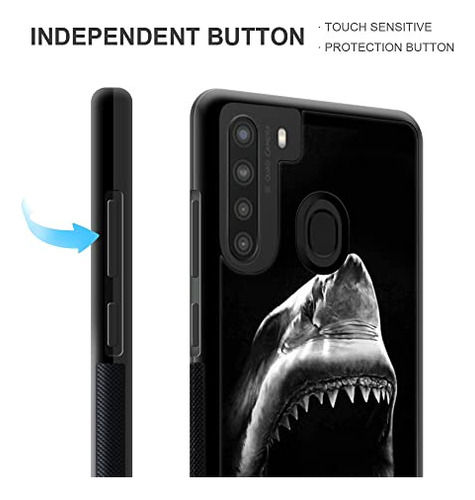 Funda Para Galaxy A21 Great Blanco Shark Silicon Suave