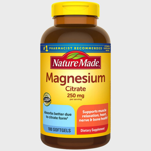 Citrato De Magnesio 250mg, 180 Capsulas | Nature Made 