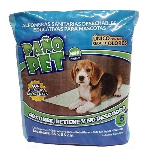 Set Bandeja Sanitaria Baño Perro + Paño Pet X5 Unidades