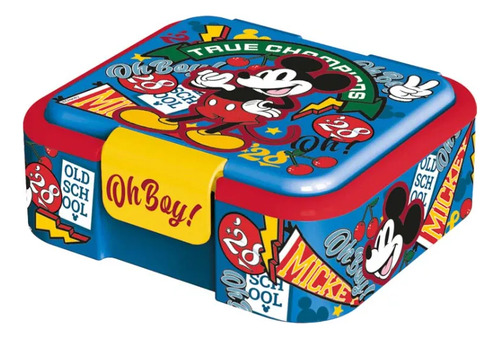 Lunchera Plastica Supreme Multi Compartimiento Stor Merienda Azul Mickey Mouse