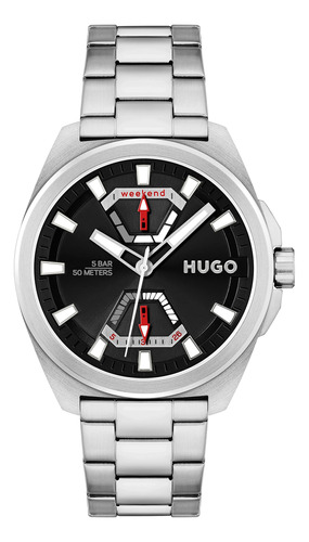 Hugo Expose - Reloj Multifuncion De Acero Inoxidable Y Eslab