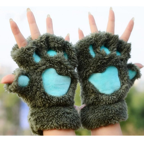 Guantes Huellitas Gato Garra Cosplay Animé Invierno Felpa