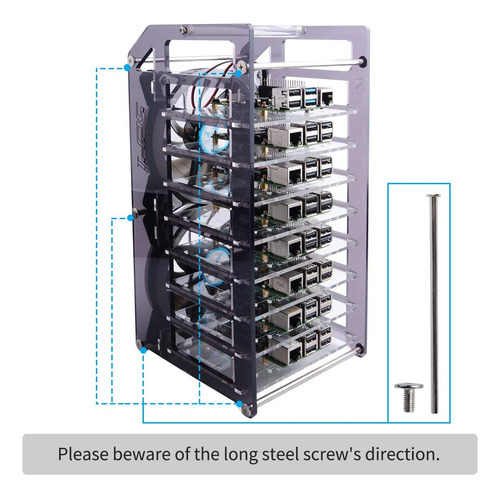 Geeekpi Raspberry Pi Cluster Case, Raspberry Pi Rack Case...