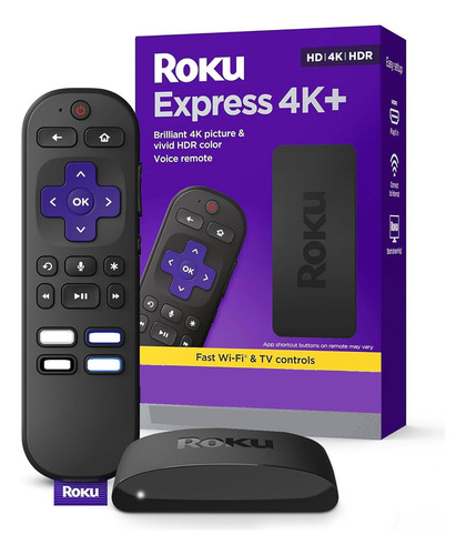 Roku Express 4k+ Streaming Hdr Con Control De Voz