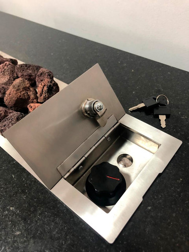 Lareira A Gás Império 120cm Inox 304 Com Chave Fogo E Art