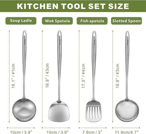 Utensilios Wok Mango Largo 17 Cuchara Ranurada 14.8