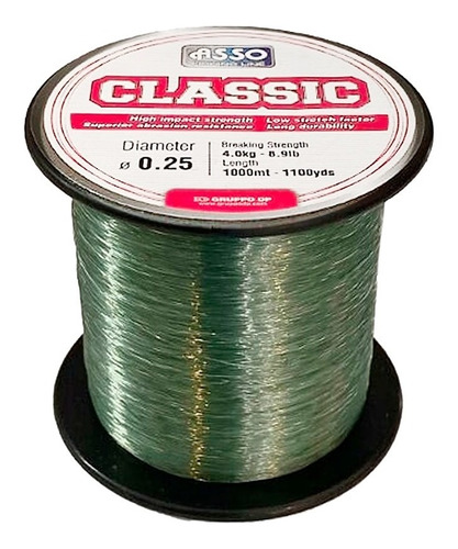 Línea Asso Classic 0.25mm X 1000m (4kg - 8.9lb)