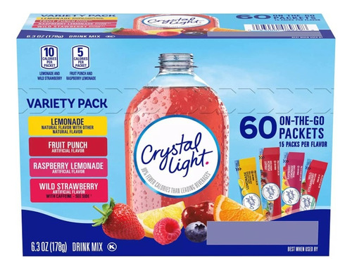 Crystal Light 60 On-the-go Packets Bebida En Polvo