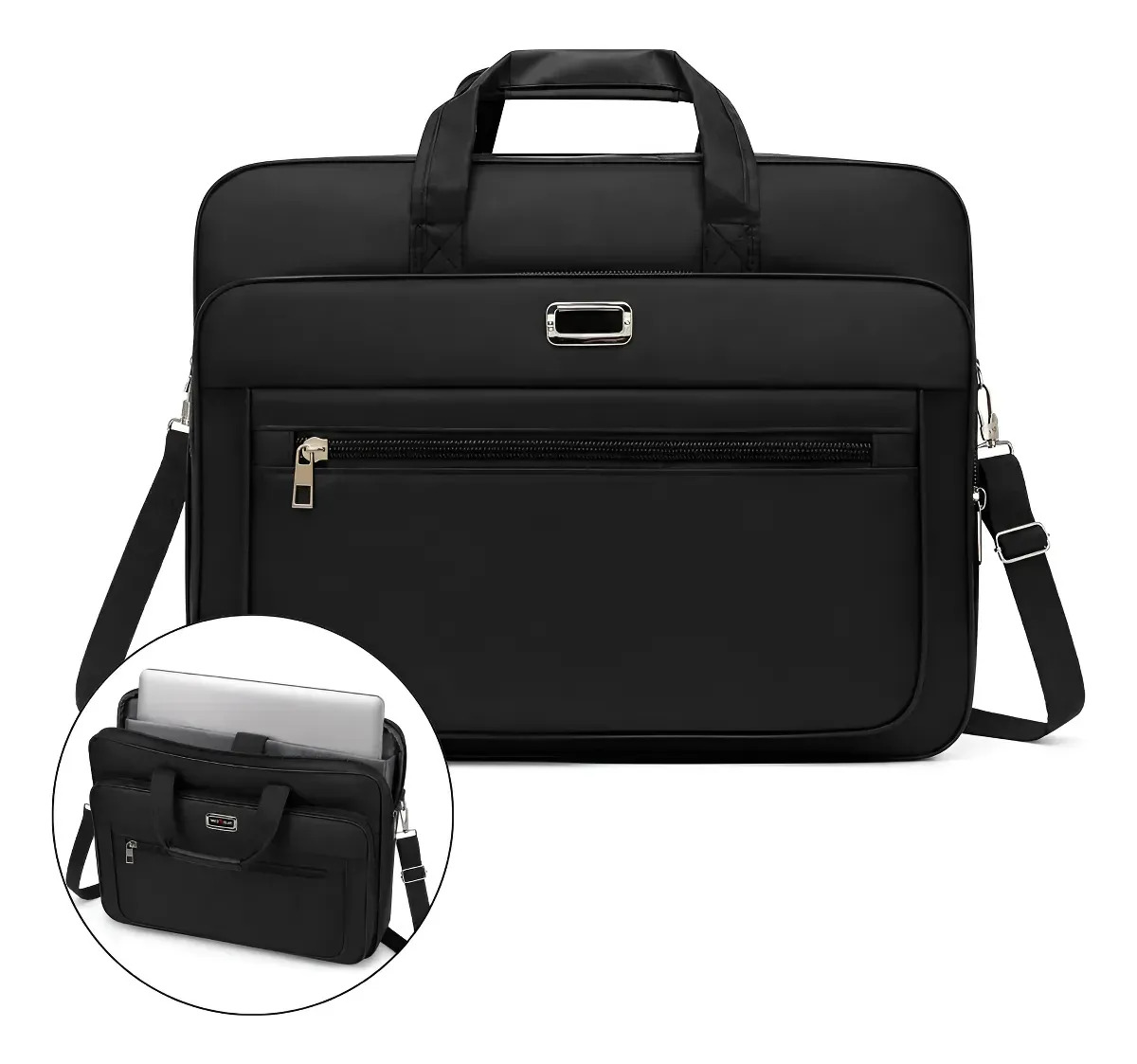 Pasta Maleta Executiva Tiracolo Notebook 15 Nylon Masculino Preto