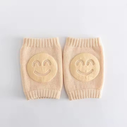 Rodilleras Para Bebé De Algodón Suave-protección Y Comodidad Beige Lisa