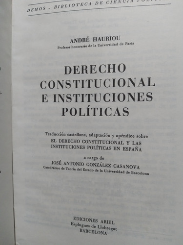 Derecho Constitucional E Instituciones Políticas Hauriou §