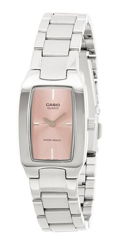 Reloj Casio Ltp-1165a-4c Para Dama Plateado/ Rosado Elegante