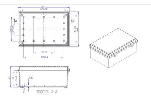 Imagen 7 de 8 de Caja Plástico Exterior Ip65 170x251x101mm Cierre Broche