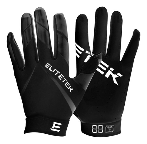 Elitetek Rg-14 Guantes De Fútbol De Jóvenes Y Adultos (negro