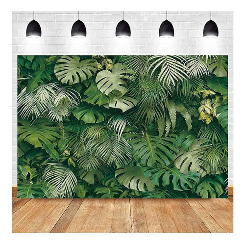 ~? Tropical Green Leaves Theme Photography Backdrops 7x5ft V