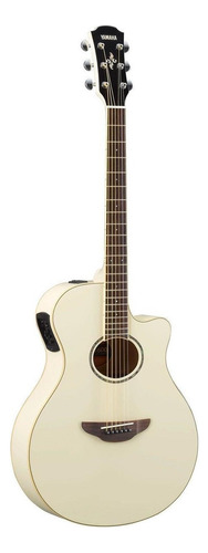 Guitarra Electroacústica Yamaha APX600 para diestros vintage white palo de rosa brillante