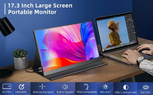 17.3 polegadas Monitor de escritório portátil para notebook