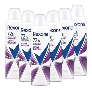 Kit 6 Desodorantes Rexona Motionsense Active Emotion 150ml