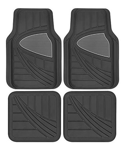 Motor Trend Dos-tone Focus Rubber Car Floor Mats For B77l7