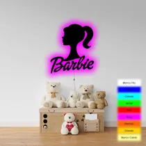 Comprar Cuadro Retroiluminado Led  Barbie Silueta Con Nombre Barbie