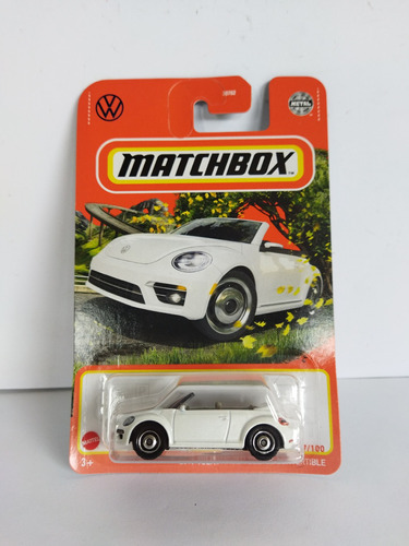 Matchbox 2019 Volkswagen Beetle Convertible Blanco Metal