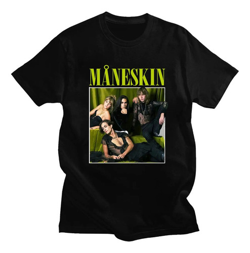 Cl Camiseta Unisex De Algodón Con Estampado Gráfico Maneskin