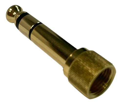Adaptador Auricular Plug 6.5 St  Jack 3.5 St Dorado Rosca