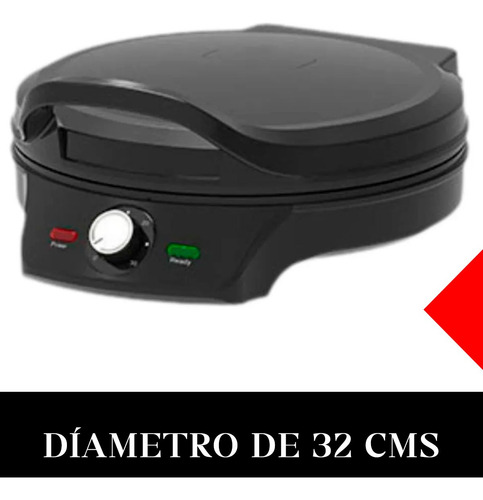Máquina Eléctrica Para Hacer Pizzas Antiadherente Encimera Negro