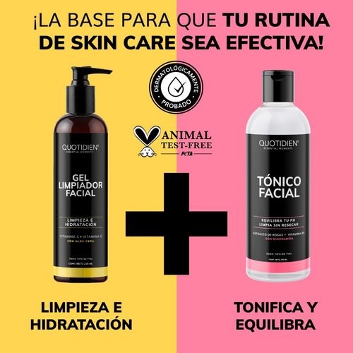Imagen 2 de 7 de 1 Kit Limpieza Facial Quotidien - Limpiador + Tonico